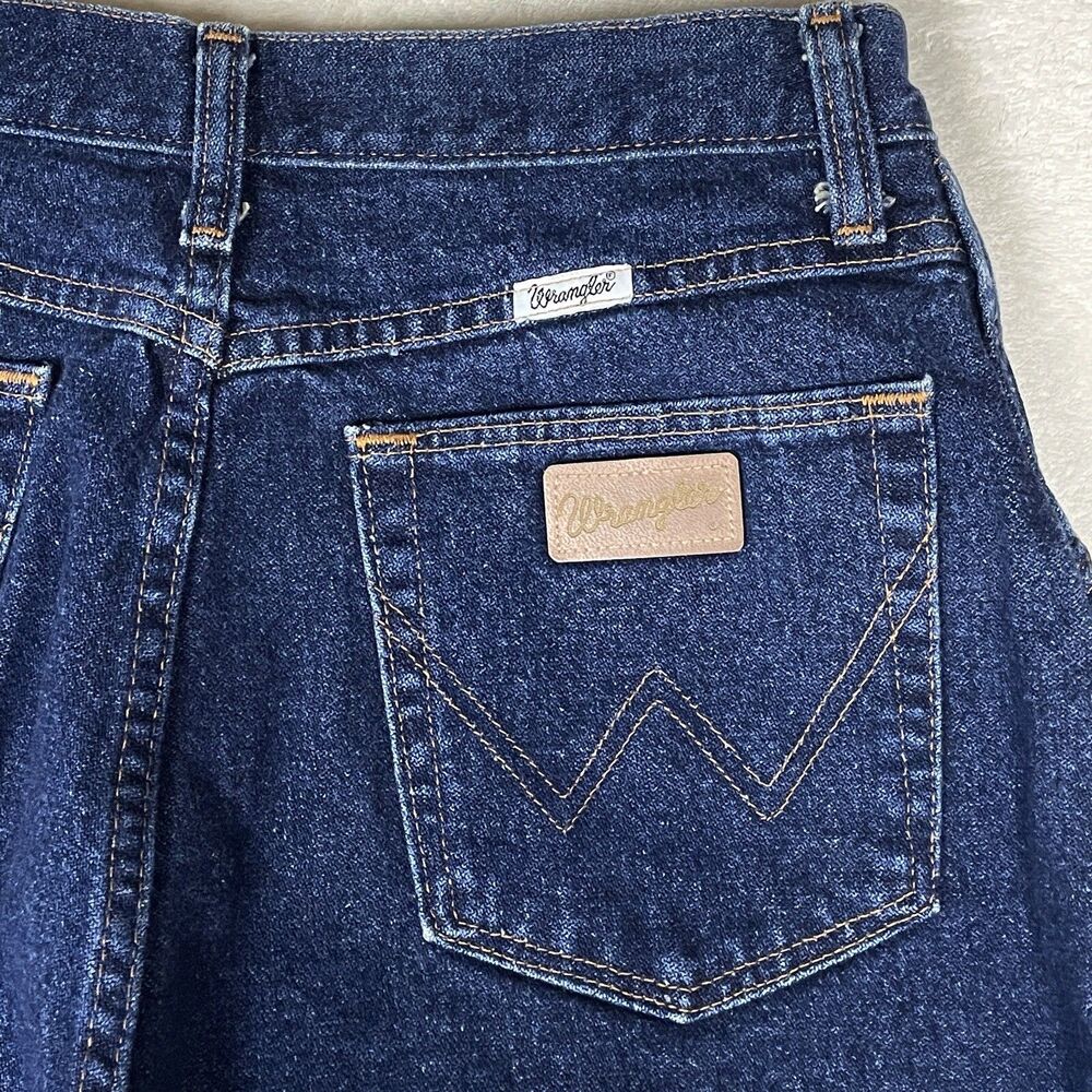 Vintage 80s Wrangler Jeans Womens 11/12 Dark Wash High Waist Tapered Leg 28x31